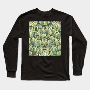 massed wattle blooms on textured background Long Sleeve T-Shirt